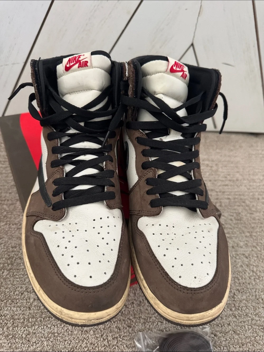 Jordan Travis Scott 1 High OG Brown Black White Used size 13
